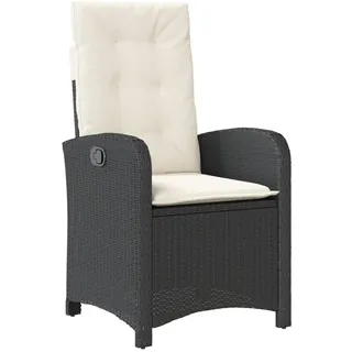vidaXL Gartensessel 58 x 58 x 0 cm schwarz mit Kissen