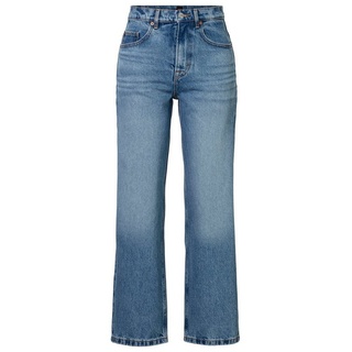 BOSS ORANGE High-waist-Jeans Barrel High Rise Hochbund High Waist Premium Denim Jeans mit BOSS Metallschriftzug blau