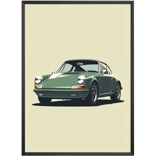 MJ-Graphics - Auto-Poster "Porsche 911" - Bild mit schönem Auto Klassiker | Wandbild Din A4 in Galerie Qualität mit extra dickem 300g Posterpapier - FineArt Kunstdruck ohne Bilderrahmen