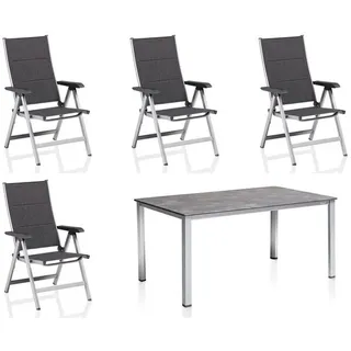KETTLER Garten-Essgruppe Cubic/ Basic Plus Padded silberfarben