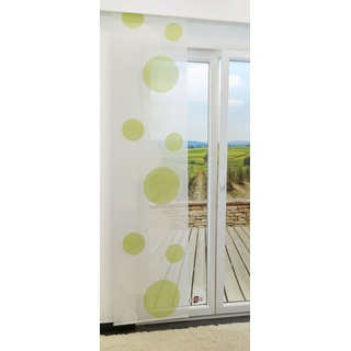 Schiebegardine  von LYSEL® - Spheres transparent mit Kreisen in den Maßen 245 cm x 60 cm grün