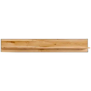 Linea Natura Wandboard Kelio, Eiche, Holz, Metall, Wildeiche, massiv, 155x23x23 cm, Holzmöbel, Holzregale, Wandregale Holz
