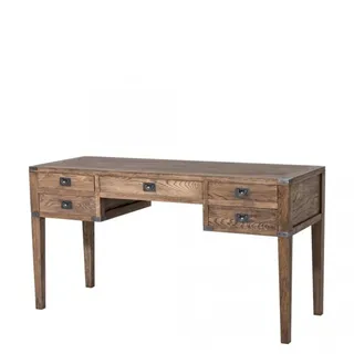 Casa Padrino Massivholz Sekretär im Antikstil Eiche und Metall 143,5 x 55 x H. 78 cm