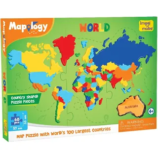 Imagimake: Mapology World- Weltkarte und ihre Länder- Lernhilfe & Lernspielzeug- Puzzle- für Kinder ab 4 Jahren