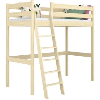 N-Wood Hochbett, Braun, Holz, Echtholz,Kiefer, 120x200 cm, FSC 100%, EN 71, Handmade in Europe, Handmade Quality, Hergestellt in Europa, Real Wood, Kinder- & Jugendzimmer, Kindermöbel, Kinderbetten, Hochbetten