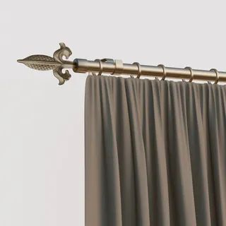 INDEKO Gardinenstange INDEKO "Genua", silber (silberfarben), L:240cm Ø:16mm, Eisen, Gardinenstangen