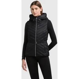 Steppweste KHUJO "DEMIE", Damen, Gr. S, schwarz, Web, 100% Nylon, unifarben, slim fit hüftlang, Westen Steppweste
