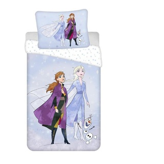 Bettwäsche Disney Bettwäsche Eiskönigin Anna Elsa Kopfkissen Bettdecke für 135x20, Disney Frozen, Renforcé, 2 teilig, 100% Baumwolle bunt