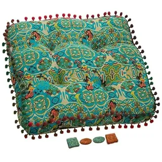Sitzkissen garten bunt, sesselauflage outdoor, sitzerhöhung stuhl, stuhlkissen rund 55 cm, bodenkissen boho, sitzkissen sessel senioren für stuhlerhöhung erwachsene auto gartenstuhl(Blue,40x40 x6cm 16