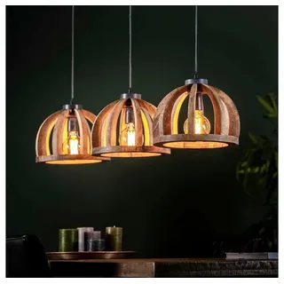 famlights Pendelleuchte famlights, Pendelleuchte Emil in Natur E27 3-flammig braun