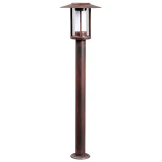 LINDBY Außenleuchte Edelstahl 76,0 cm 1-flammig spritzwassergeschützt braun