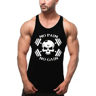 Cabeen Herren No Pain No Gain Muskelshirt Sport Tank Top Fitness Bodybuilding Ärmellos Unterhemden