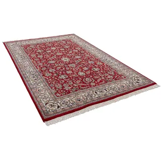 Orientteppich »Benares Isfahan«, rechteckig, reine Wolle, handgeknüpft, mit Fransen, 82248635-0 rot 12 mm