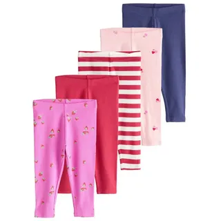 Next Leggings Gerippte Leggings im 5er-Pack (5-tlg) rosa 110-116 (5-6 J.)