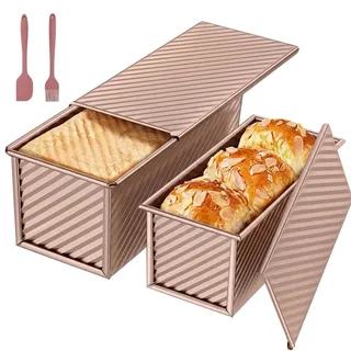 Huwaovi Toast Brot Backform, 1000g Toastbrot Backform mit Deckel, Antihaft Brot Toastform, Rechteckige Brotbackform Kuchenform Kastenform für Toast, Toastbrot, Sandwichbrot, Kastenbrot, Kuchen, Gebäck