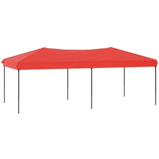 vidaXL Partyzelt Festzelt Camping Pavillon Faltpavillon Gartenzelt Grillzelt Terrasse Gartenpavillon Stahlrahmen Faltbar Rot 3x6 m