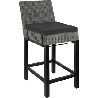Tectake Rattan Barstuhl 45 x 62,5 x 99 cm grau