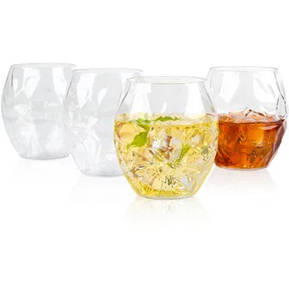 hotder Tritan-Kunststoff weingläser 473ml(16oz), Wassergläser Trinkgläser Saftgläser 4er set, spülmaschinenfest, Perfekt für zu Hause, Camping, Party, BPA-frei Vertikale Gestaltung