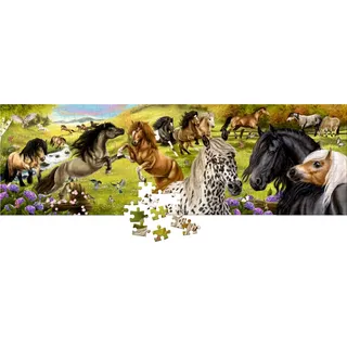 Die Spiegelburg Panorama-Puzzle 250 Teile), - Pferdefreunde