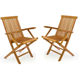 VCM Gartenstuhl 56 x 62 x 89 cm braun 2er Set klappbar
