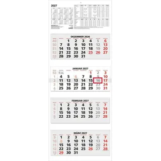 Neumann 4-Monatskalender rot 2027 Wandkalender