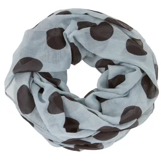 AvaMia Modeschal 4582-Punkte Loop Schal Schlauchschal mit Punkte gemustert, 80 x 170 cm grau|schwarz