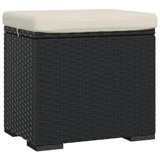 vidaXL Hocker mit Kissen 40 x 30 x 40 cm Schwarz