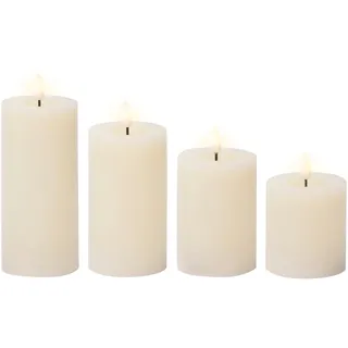 Lumineo LED Wachskerzen 4er-Set weiß