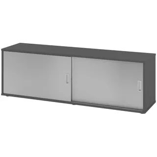 bümö Lowboard 160x52 cm Grau/Silber Holzwerkstoff