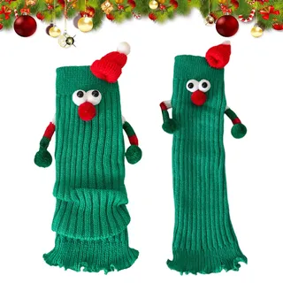 BommFu Weihnachtssocken Mit Dem Motiv Haltender Hände | Festliche Strümpfe | Magnetische Saugkraft Weihnachtsstrümpfe,Lustig Für Kinder Paare Freunde Und Zuhause An Halloween Weihnachten Und
