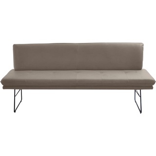 Polsterbank K+W KOMFORT & WOHNEN Sitzbänke Gr. B/H/T: 195 cm x 87 cm x 65 cm, Leder CLOUD, grün (kaktus) Polsterbänke Polsterbank in Spitzkissenoptik, Sitzsteppung, 2 Größen wählbar