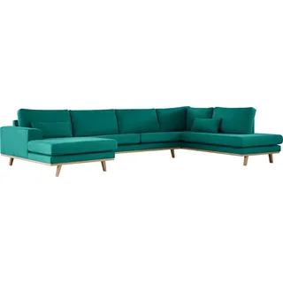 home24 Wohnlandschaft mit Longchair - Petrol