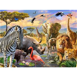 Meecaa Malen nach Zahlen, Tier, Löwe, Tiger, Zebra, Elefant, Vogel, Kit für Erwachsene, Anfänger, DIY-Ölgemälde, 40,6 x 50,8 cm (Tier, ohne Rahmen)