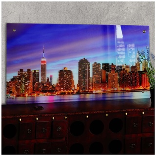Glasbild T114, Wandbild Poster Motiv, 50x100cm ~ New York