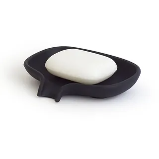 Bosign Soft Seifenschale mit Ablauf, Silikon, Schwarz, 1