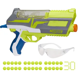 Nerf Hyper Impulse-40 Blaster, 30 Nerf Hyper Rounds, Spring-Open Instant Reload Hopper, bis zu 110 FPS Geschwindigkeit, Brille im Lieferumfang enthalten