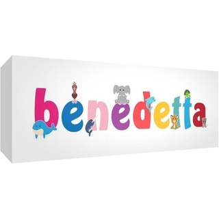 Little Helper Wandschmuck"Baby/Taufe Geschenk, Position personalisierbar mit Namen Mädchen Benedetta 5 x 15 x 2 cm mehrfarbig