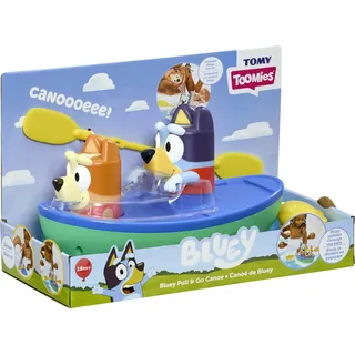 TOMY Bluey Kanu. Schau Bluey und Bingo zu, wie Sie über das Wasser Paddeln.