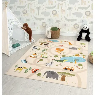 The CarPET Happy Life Kinderteppich 140 x 200 cm Beige