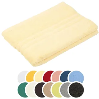liebling Badetuch, 100% Baumwolle, Serie Borkum, 100 x 150 cm, 60 Grad waschbar, trocknergeeignet, Farbe: vanille