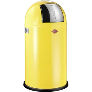 Wesco 175 831 Pushboy Abfallsammler 50 Liter Lemongelb 40 x 40 x 75.5cm (L/B/H), Edelstahl