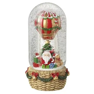 Heaven Sends Schneekugel mit Weihnachtsmann im Heißluftballon, groß, 11,5 x 23 cm