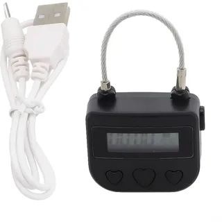 HpLive Digitale Zeitschloss, USB-Wiederaufladbares Smart Time Lock, Einstellbare Zeitsperre Bis 99 Stunden, Multifunktionales Sicherheitsschloss(Black)
