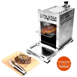 LoneStar StarBurner2 Edelstahl Steak Gasgrill Hochtemperatur Grill, Beef maker Oberhitzegrill bis 850 °C, Outdoor Gas Grill, Steaks Grillen wie ei...