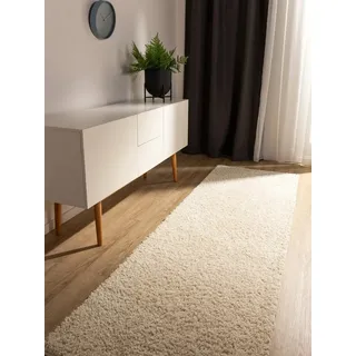 benuta basic Soho Hochflorteppich 80 x 250 cm Weiß