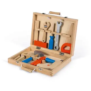 Janod Mein erstes Konstruktionsspiel Holz-Werkzeugkasten für Kinder (J06481)