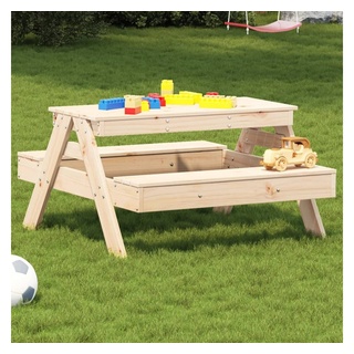 vidaXL Gartentisch Picknicktisch für Kinder 88x97x52 cm Massivholz Kiefer (1-St) braun