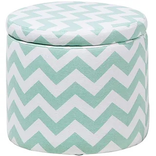Beliani Hocker, mit Deckel mintgrün / weiß ⌀ 35 cm, TUNICA