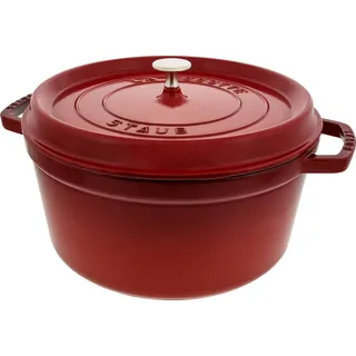 Staub Runder Schmortopf/Bräter 28 cm Kirschrot