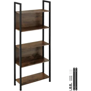 Tectake Bücherregal 62 x 24 x 165,5 cm Dunkelbraun